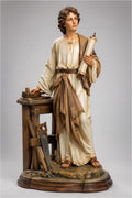 Young Jesus of Nazareth Statue Sacred Scroll Carpenter Tools 3D Printed Hand Painted Catholic Sculpture Made to Order