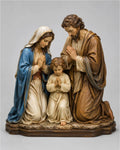Holy Family in Prayer Kneeling Statue Set 3D Printed Hand Painted Catholic Devotional Sculpture Religious Decor Made to Order
