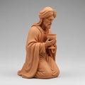 Wise Man Kneeling Chalice Nativity Figurine Terracotta Style Sculpture 3D Printed Christmas Decor Magi Collectible Custom Sizes
