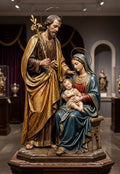 Holy Family with Infant Jesus Statue Set 3D Printed Hand Painted Catholic Sculpture Religious Decor Made to Order