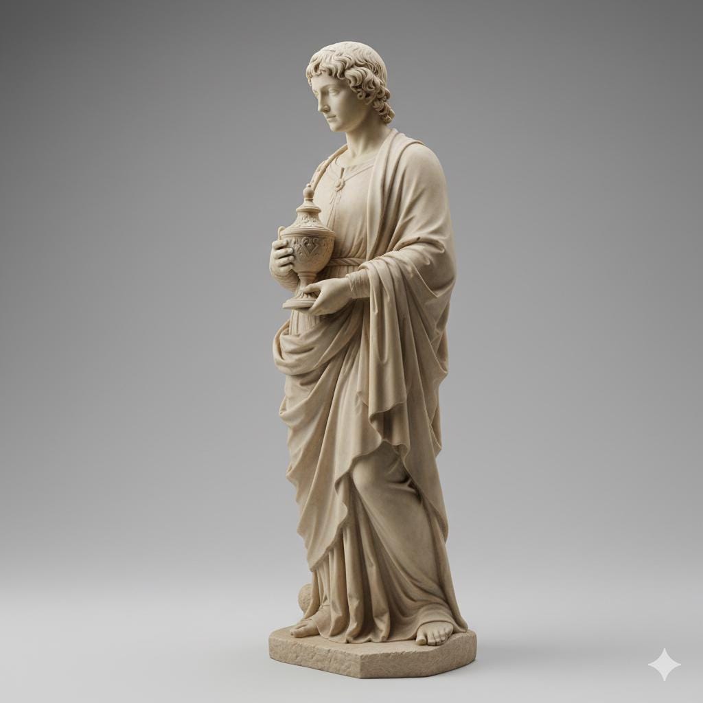 Wise Man Standing Vessel Renaissance Marble Nativity Figurine 3D Printed Hand Finished Three Kings Christmas Decor Collectible