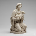 Shepherd Kneeling with Lamb Renaissance Marble Nativity Figurine 3D Printed Hand Finished Christmas Decor Collectible Sculpture