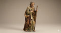 Saint Joseph Standing Staff Olot Style Nativity Figurine 3D Printed Hand Painted Christmas Decor Collectible Religious Sculpture