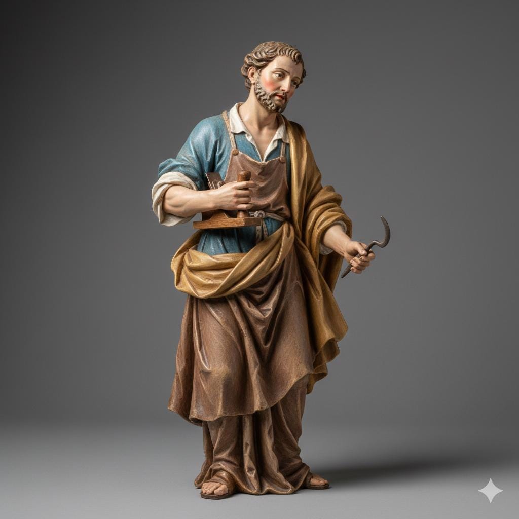 Carpenter Italian Baroque Nativity Figurine 3D Printed Hand Painted Christmas Decor Collectible Sculpture