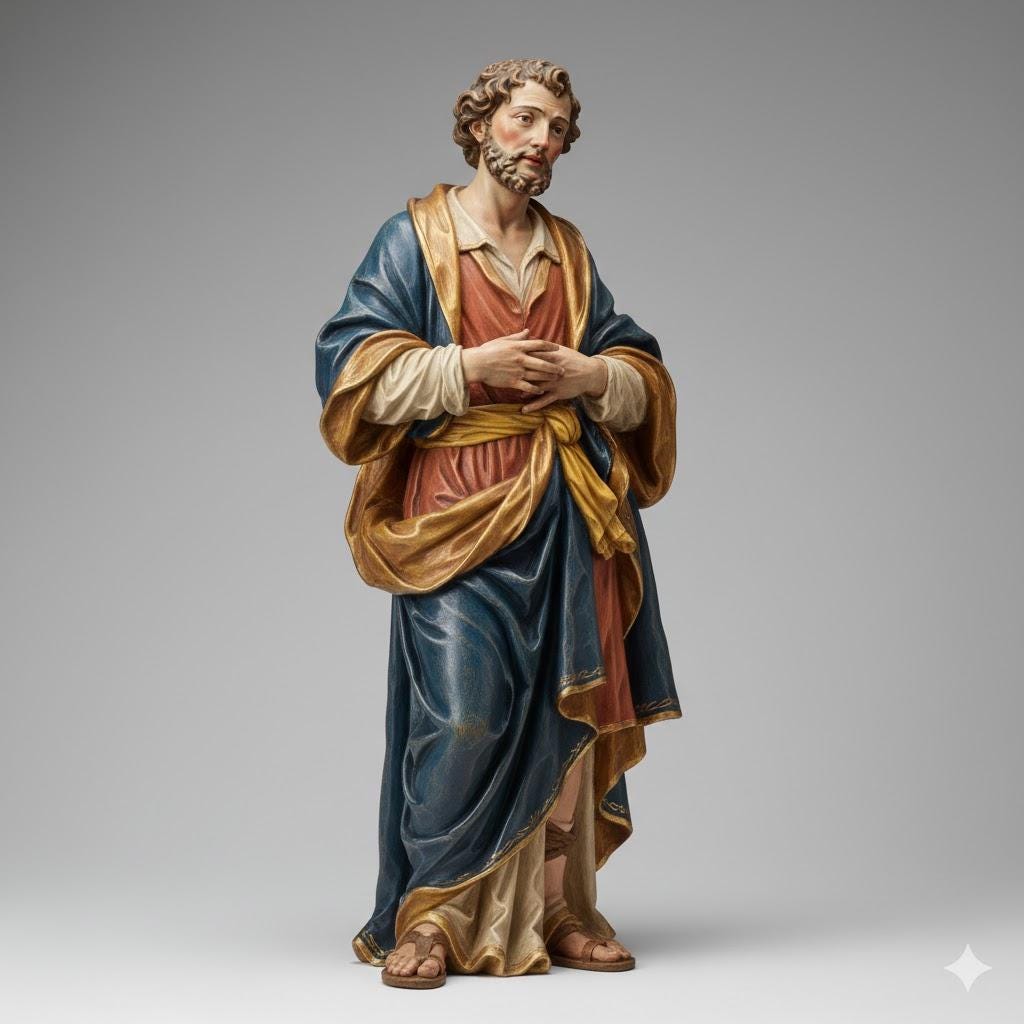 Peasant Father Italian Baroque Nativity Figurine 3D Printed Hand Painted Christmas Decor Collectible Sculpture