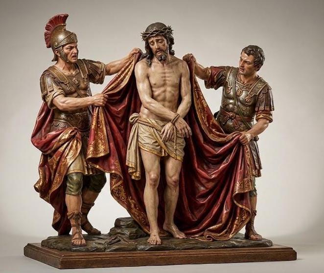Jesus Christ Statue Jesus Before Pilate Catholic Figurine 3D Printed Hand Painted Devotional Sculpture Made to Order