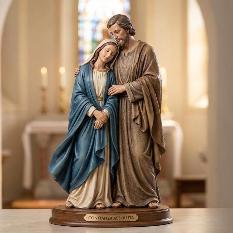 Holy Family Statue Set 3D Printed Hand Painted Catholic Sculpture Religious Decor Made to Order