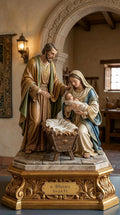 Holy Family Nativity Creche Scene Statue Set 3D Printed Hand Painted Catholic Sculpture Religious Decor Made to Order